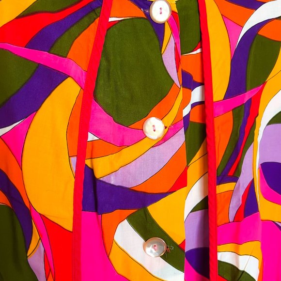 Vintage Groovy 60's-70's Handmade Whimsical Shirt Women's Small-Medium - Picture 2 of 6